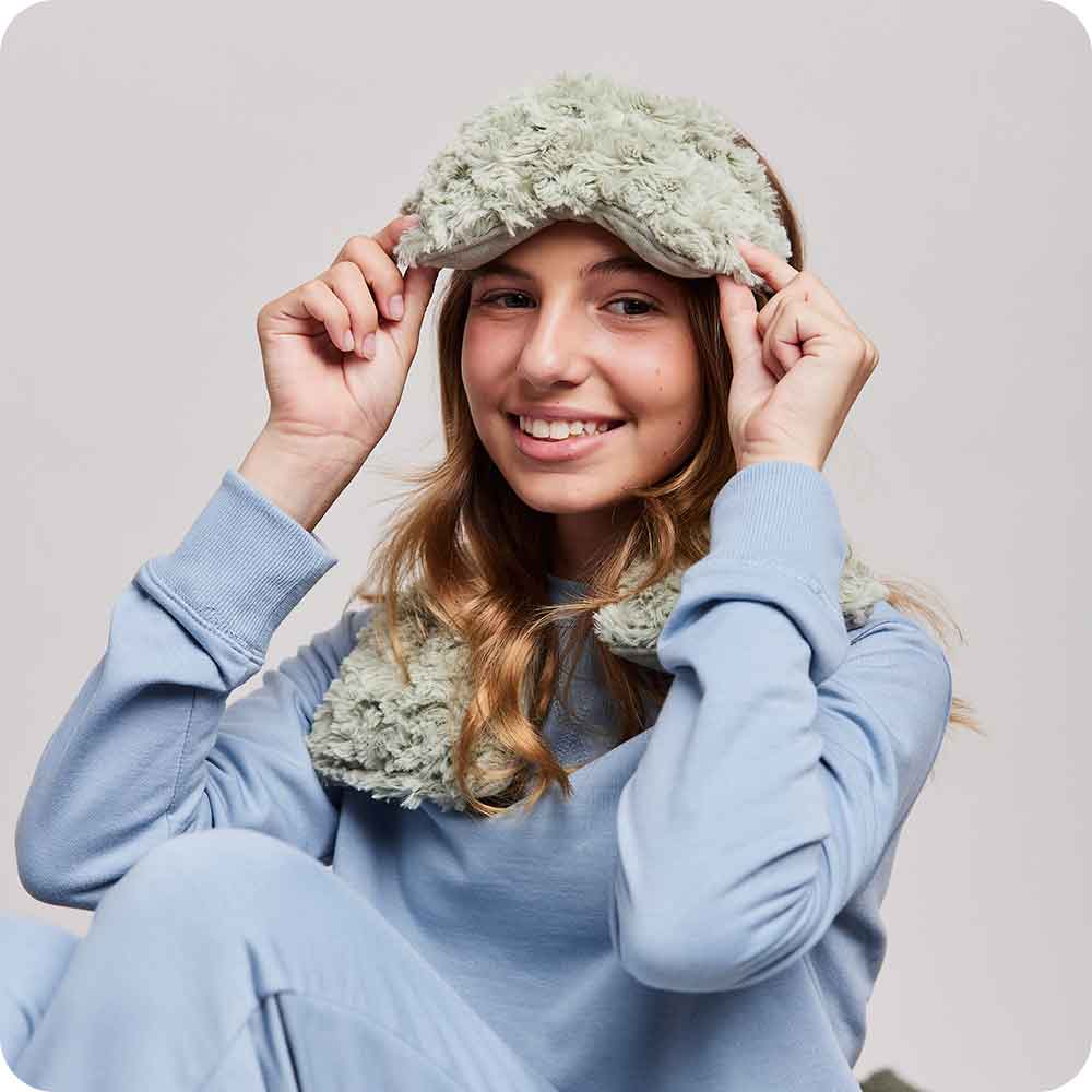 Curly Sage Green Eye Mask Warmies