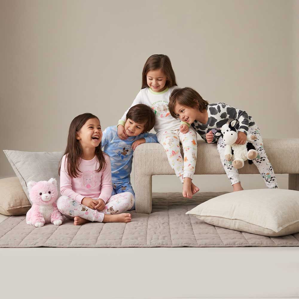 Black & White Cow Jersey Long Pajamas Warmies